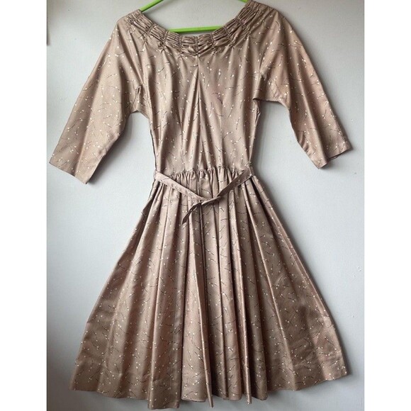 Vintage 50s Party Dress Gold Holiday Christmas 32 26 XS - Picture 11 of 11